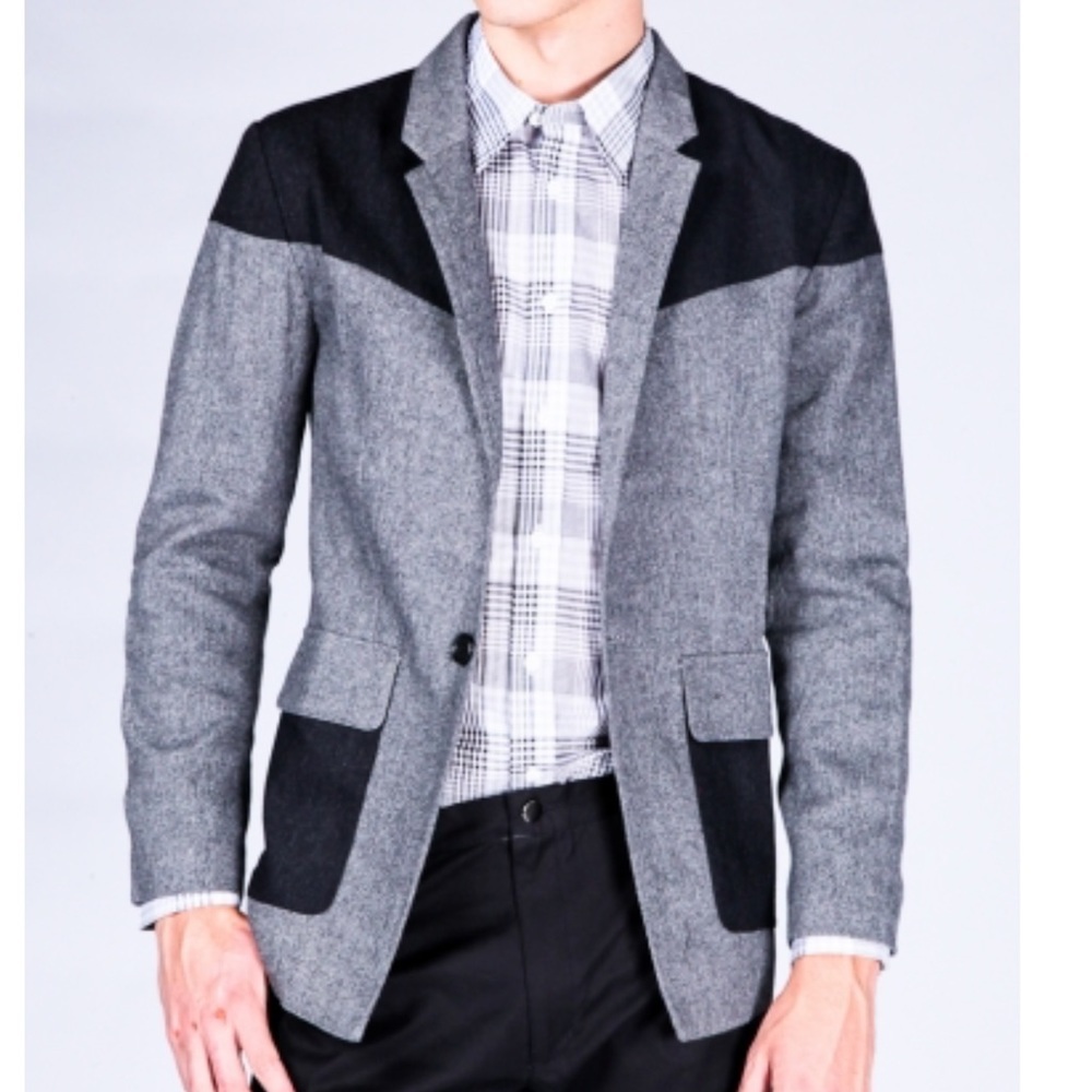 Hyden Yoo wool gray black blazer NWT